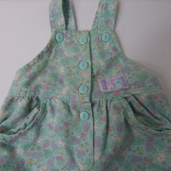 Vintage OshKosh B'Gosh Flannel Footed Overalls, Size 6-9 Months - Picture 2 of 3